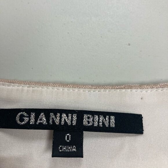 GIANNI BINI, Ivory & Tan dress, Sz 0, Party, 1/2 exposed zipper in front - Picture 5 of 11